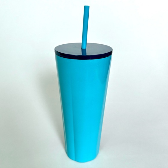 STARBUCKS 24oz TUMBLER LIMITED EDITION BEST MOST FAVORITE TURQUOISE NAVY BLUE - Picture 3 of 3
